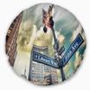 Designart Library Way and 5th Avenue Street Signs' Modern Cityscape Throw Living Room, Sofa, High Quality Pillow Insert + Cushion Cover Printed On Both Side 20" Round view 1