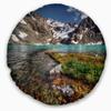 Designart Crystal Clear Creek in Mountains' Landscape Printed Throw Cushion Pillow Cover for Living Room, Sofa 20" Round view 1