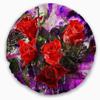 Designart Five Red Roses Abstract Background' Floral Throw Living Room, Sofa, High Quality Pillow Insert + Cushion Cover Printed On Both Side 20" Round view 1