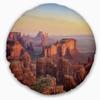 Designart Hunts Mesa Panorama' Landscape Printed Throw Cushion Pillow Cover for Living Room, Sofa 20" Round view 1