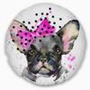 Designart Serious French Bulldog Watercolor' Animal Throw Living Room, Sofa, High Quality Pillow Insert + Cushion Cover Printed On Both Side 20" Round view 1