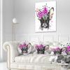 Designart Serious French Bulldog Watercolor' Animal Throw Living Room, Sofa, High Quality Pillow Insert + Cushion Cover Printed On Both Side 20" Round view 2