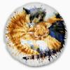 Cute Kitten Graphical Illustration' Animal Round Throw Pillow & Round Cushion Pillow Cover for Living Room, Sofa view 1