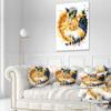 Cute Kitten Graphical Illustration' Animal Round Throw Pillow & Round Cushion Pillow Cover for Living Room, Sofa view 2