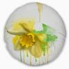 Designart Yellow Narcissus Flower Watercolor' Floral Throw Living Room, Sofa, High Quality Pillow Insert + Cushion Cover Printed On Both Side 20" Round view 1