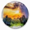 Designart Beautiful Watercolor' Landscape Throw Living Room, Sofa, High Quality Pillow Insert + Cushion Cover Printed On Both Side 20" Round view 1