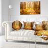 Designart Bright Sunlight in Yellow Fall Modern Forest Throw Living Room, Sofa, High Quality Pillow Insert + Cushion Cover Printed On Both Side 20" Round view 2