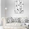Designart Birch Tree Black and White Texture' Modern Landscape Printed Throw Cushion Pillow Cover for Living Room, Sofa 20" Round view 2