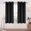 DWCN Black Blackout Curtains for Bedroom, Thermal Drapes 54 Inches Long, Room Darkening Living Room Curtain - W42 x L54 Inch 2 Panels, Black view 1