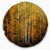 Designart Yellow Colorful Autumn Forest Throw Living Room, Sofa, High Quality Pillow Insert + Cushion Cover Printed On Both Side 20" Round view 1