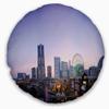 Designart Minato Mirai Yokohama at Twilight' Cityscape Throw Cushion Pillow Cover for Living Room, Sofa 20" Round view 1
