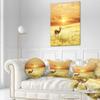 Designart Solitary Antelope in Grassland' African Landscape Printed Throw Cushion Pillow Cover for Living Room, Sofa 20" Round view 2
