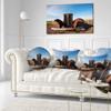 Designart Retro Car Under Calm Blue Sky' Landscape Throw Living Room, Sofa, High Quality Pillow Insert + Cushion Cover Printed On Both Side 20" Round view 2