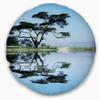 Designart Beautiful Tree Reflecting in Lake' Landscape Throw Living Room, Sofa, High Quality Pillow Insert + Cushion Cover Printed On Both Side 20" Round view 1