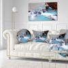 Designart Beautiful Blue Water Cascade' Seashore Throw Living Room, Sofa, High Quality Pillow Insert + Cushion Cover Printed On Both Side 20" Round view 2