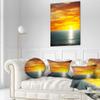 Designart Fantastic Sunset Over Sea Waters' Seashore Throw Cushion Pillow Cover for Living Room, Sofa 20" Round view 2