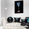 Designart Cocktail Margarita with Berries' Modern Throw Cushion Pillow Cover for Living Room, Sofa 20" Round view 2