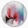 Designart Red Abstract Flower Illustration' Floral Throw Lumbar Living Room, Sofa, High Quality Pillow Insert + Cushion Cover Printed On Both Side 20" Round view 1