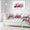 Designart Red Abstract Flower Illustration' Floral Throw Lumbar Living Room, Sofa, High Quality Pillow Insert + Cushion Cover Printed On Both Side 20" Round view 2