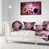 Designart Fractal Angel Wings in Pink' Abstract Throw Living Room, Sofa, High Quality Pillow Insert + Cushion Cover Printed on Both Side 20 Inches Round view 2