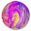 Designart Purple Mystic Psychedelic Texture' Abstract Throw Living Room, Sofa, High Quality Pillow Insert + Cushion Cover Printed On Both Side 20" Round view 1