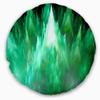 Designart Green Fractal Crystals Design' Abstract Throw Living Room, Sofa, High Quality Pillow Insert + Cushion Cover Printed on Both Side 20 Inches Round view 1