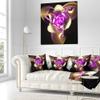 Designart Purple and Golden Fractal Flower Design' Abstract Throw Cushion Pillow Cover for Living Room, Sofa 16 in. x 16 in view 2