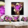Designart Purple and Golden Fractal Flower Design' Abstract Throw Cushion Pillow Cover for Living Room, Sofa 16 in. x 16 in view 3