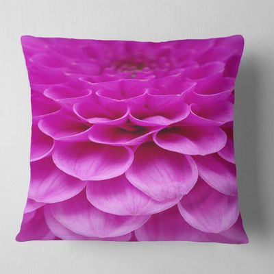 Designart Abstract Purple Flower and Petals' Floral Throw Living Room, Sofa, High Quality Pillow Insert + Cushion Cover Printed On Both Side 18 in. x 18 in