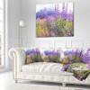 Designart Meadow in Alaska with Purple Flowers' Floral Throw Living Room, Sofa, High Quality Pillow Insert + Cushion Cover Printed On Both Side 26 in. x 26 in view 2