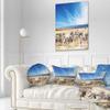 Designart Herd of Zebras Under Blue Sky' African Throw Cushion Pillow Cover for Living Room, Sofa 20" Round view 2
