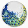 Designart Exotic Peacock Watercolor' Contemporary Animal Throw Living Room, Sofa, High Quality Pillow Insert + Cushion Cover Printed On Both Side 20" Round view 1