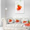 Designart Red Rose Watercolor Illustration' Floral Throw Living Room, Sofa, High Quality Pillow Insert + Cushion Cover Printed On Both Side 20" Round view 2
