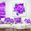 Designart Hand Made Purple Rose Watercolor' Floral Throw Cushion Pillow Cover for Living Room, Sofa 16 in. x 16 in view 3