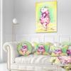 Designart Cute Hippo Goes Swimming' Abstract Throw Cushion Pillow Cover for Living Room, Sofa 20" Round view 2
