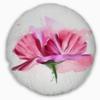 Designart Hand Drawn Pink Rose Watercolor' Floral Throw Cushion Pillow Cover for Living Room, Sofa 20" Round view 1