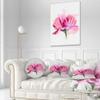 Designart Hand Drawn Pink Rose Watercolor' Floral Throw Cushion Pillow Cover for Living Room, Sofa 20" Round view 2
