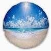 Designart Beautiful Tropical Beach Panorama' Modern Seashore Throw Living Room, Sofa, High Quality Pillow Insert + Cushion Cover Printed On Both Side 20" Round view 1
