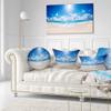 Designart Beautiful Tropical Beach Panorama' Modern Seashore Throw Living Room, Sofa, High Quality Pillow Insert + Cushion Cover Printed On Both Side 20" Round view 2