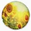 Designart Sunflowers Blooming on The Field' Animal Throw Cushion Pillow Cover for Living Room, Sofa 20" Round view 1