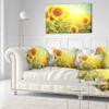 Designart Sunflowers Blooming on The Field' Animal Throw Cushion Pillow Cover for Living Room, Sofa 20" Round view 2