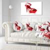 Designart Red Heel Women s Shoe' Contemporary Throw Living Room, Sofa, High Quality Pillow Insert + Cushion Cover Printed On Both Side 20" Round view 2