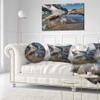 Designart Sapphire Mountain Lake View' Landscape Throw Living Room, Sofa, High Quality Pillow Insert + Cushion Cover Printed On Both Side 20" Round view 2