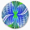 Designart Green Blue Fractal Glass Texture' Abstract Throw Living Room, Sofa, High Quality Pillow Insert + Cushion Cover Printed On Both Side 20" Round view 1