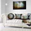 Designart Fall Forest' Landscape Printed Throw Cushion Pillow Cover for Living Room, Sofa 20" Round view 2