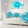 Blue Fractal Shining Bright Star' Abstract Round Throw Pillow and Round Cushion Pillow Cover for Living Room, Sofa, view 2