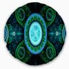 Designart Bright Blue Psychedelic Relaxing Art' Abstract Throw Cushion Pillow Cover for Living Room, Sofa 20 Inches Round view 1
