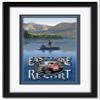 East Lake Resort Fishing Professionally Framed & Matted Art Print from Travel Artwork by Artist Paul Leighton Framed Art Size: 18" x 24" view 1