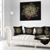 Designart Black Yellow Fractal Flower Pattern' Abstract Throw Living Room, Sofa, High Quality Pillow Insert + Cushion Cover Printed On Both Side 16 in. x 16 in view 2