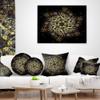 Designart Black Yellow Fractal Flower Pattern' Abstract Throw Living Room, Sofa, High Quality Pillow Insert + Cushion Cover Printed On Both Side 16 in. x 16 in view 3